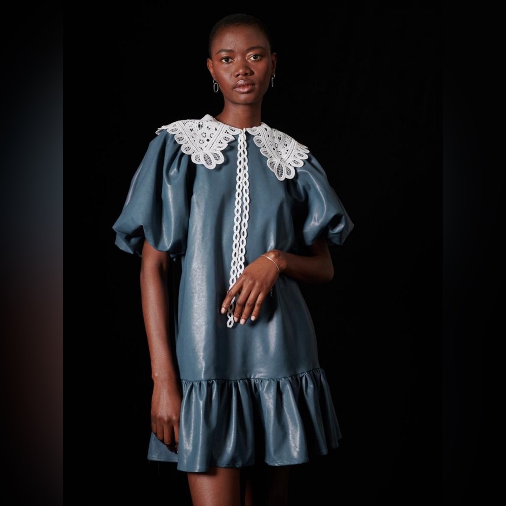 Ghospell by Sister Jane Queen Collar Faux Leather Mini Dress